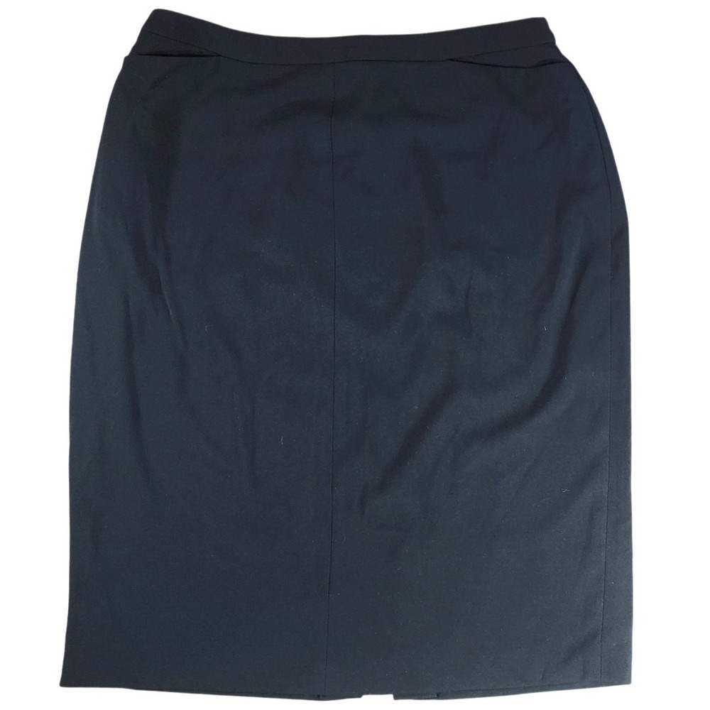 Valerie Stevens Vintage Stretch Pencil Skirt Black Size 10 Knee Length with Slit